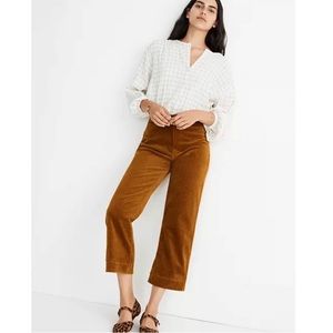 Madewell Slim Emmett Wide-Leg Crop Pants Corduroy Edition
